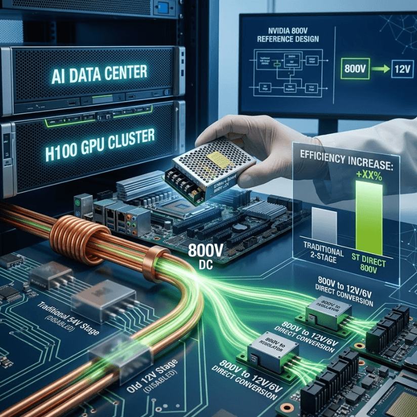 STMicroelectronics Unveils 800V Direct Power Conversion for AI Data Centers