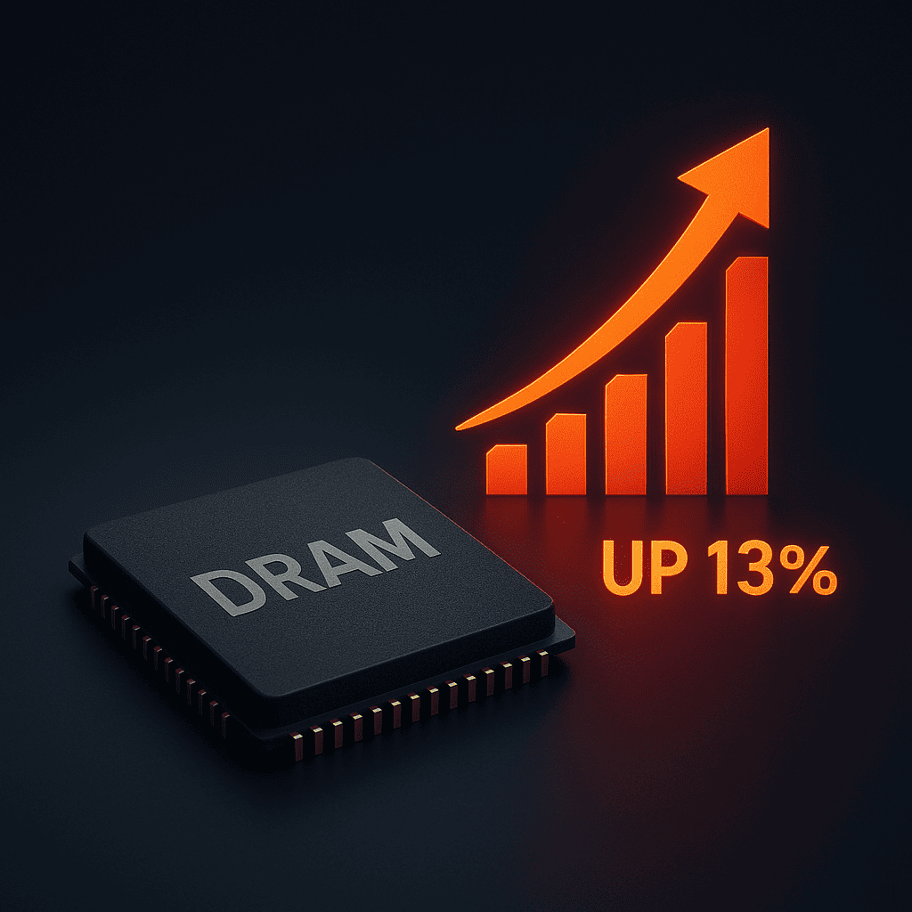 DRAM Prices Surge: Up to 13% Rise Expected in Q4 2025