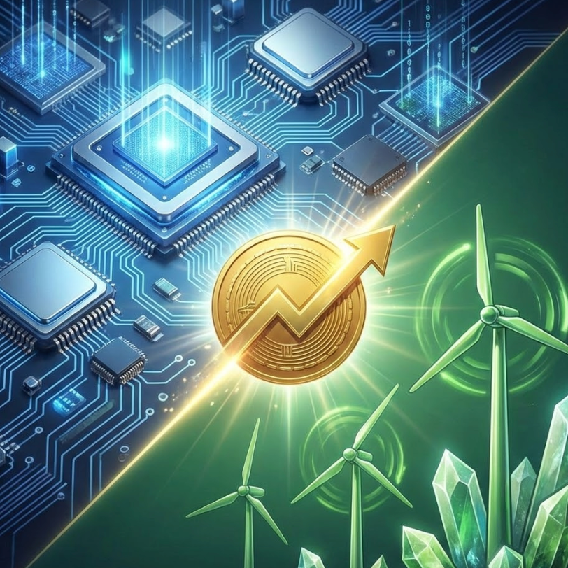 South Korea 2026 financial roadmap showcasing tech innovation and green energy growth with cryptocurrency symbol.