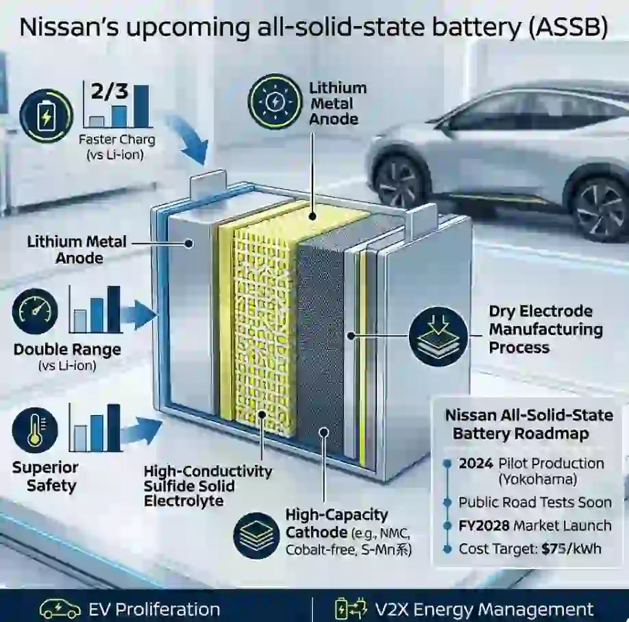 Nissan Accelerates Next-Generation All-Solid-State Battery Roadmap with New Production Milestones