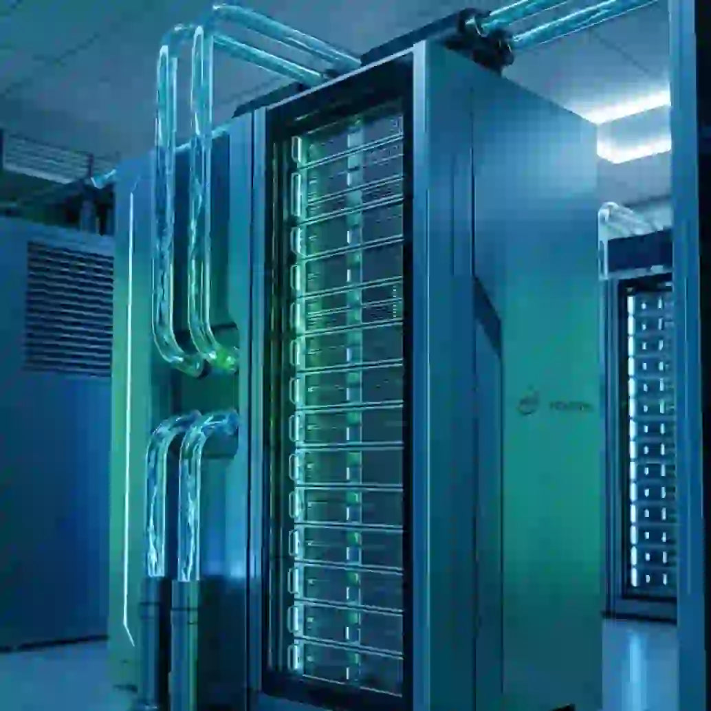 next generation AI infrastructure partnership featuring advanced computing systems in a tech environment.
