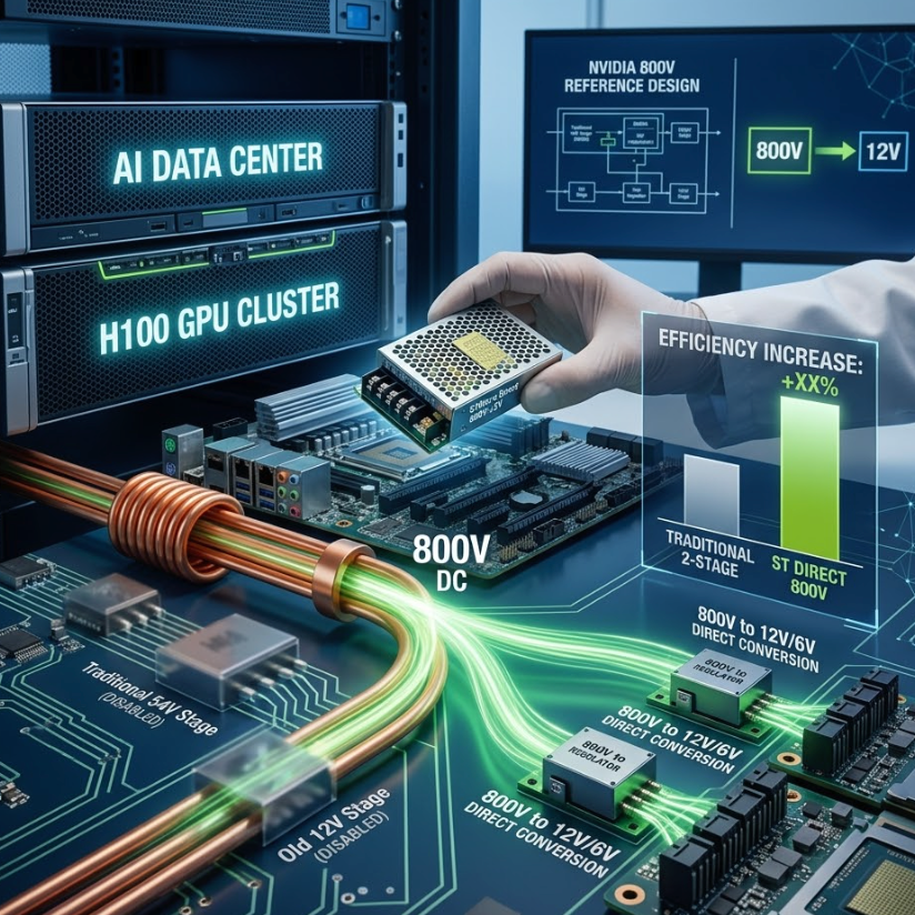 STMicroelectronics Unveils 800V Direct Power Conversion for AI Data Centers