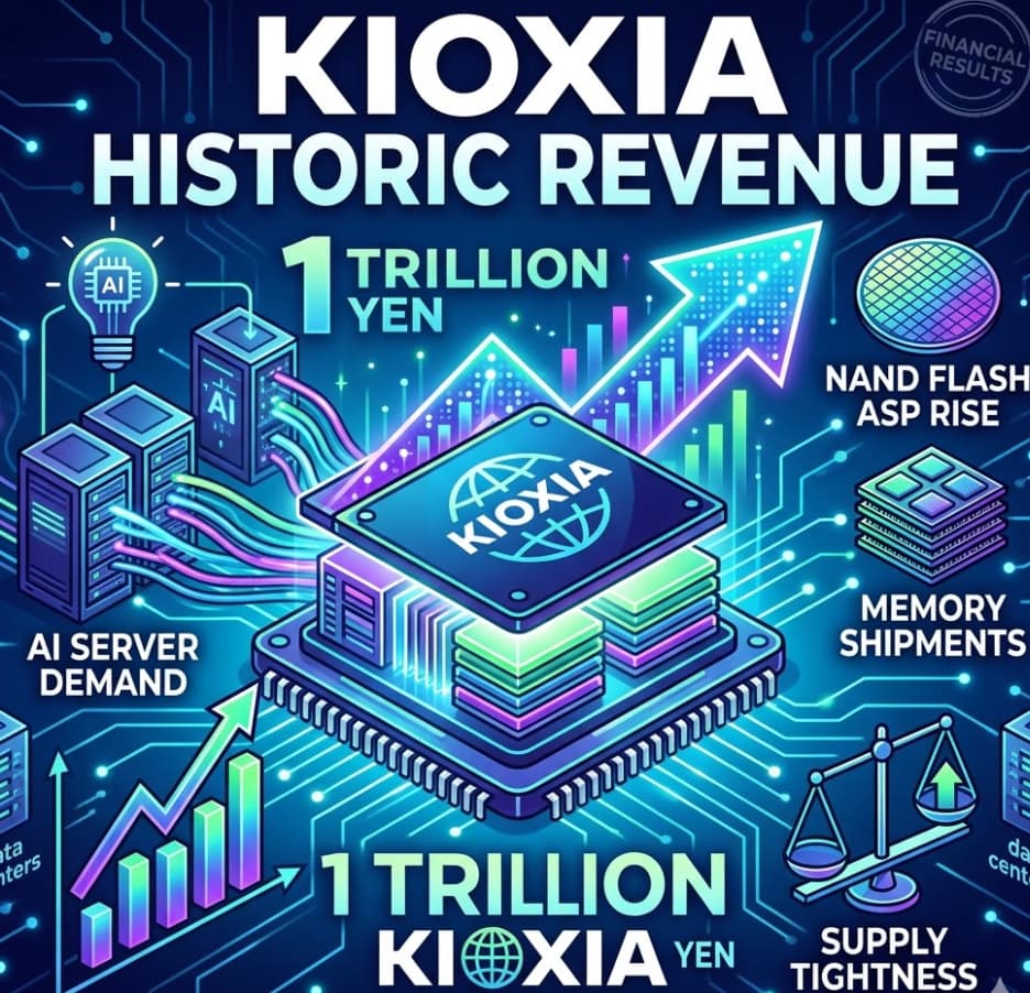 Kioxia Achieves Historic One Trillion Yen Quarterly Revenue Powered by AI Demand