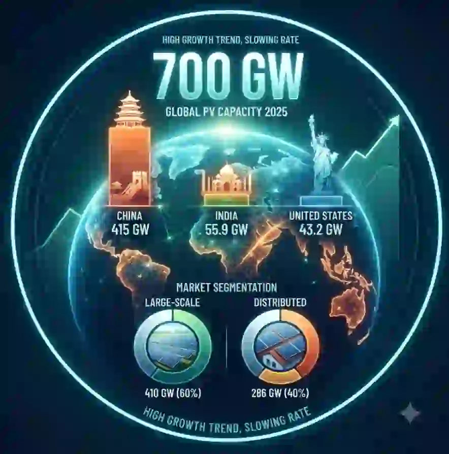 Global Solar PV Market Growth in 2025: India Climbs to Second Place