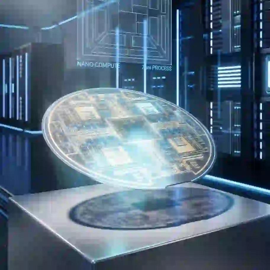Futuristic semiconductor chip highlighting global semiconductor market growth 2026 in digital tech setting.