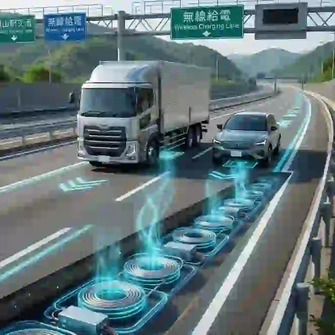 Dynamic wireless charging for electric trucks on a highway